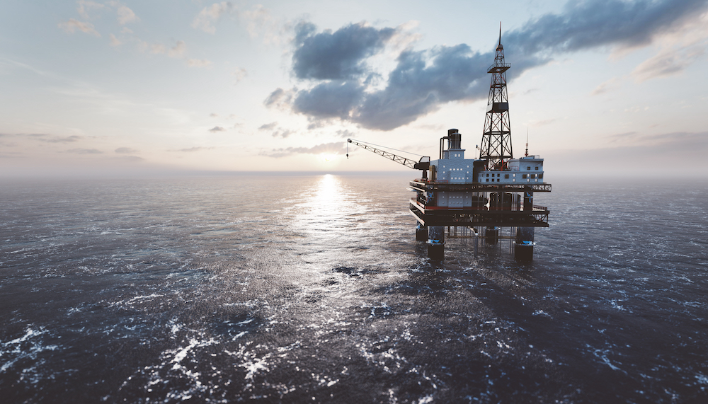 Offshore Drilling Rig On The Sea Oil Platform